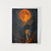 Volcanic White Tiger Premium Wall Art – Fine Art C Wandteppich (Vorderseite)