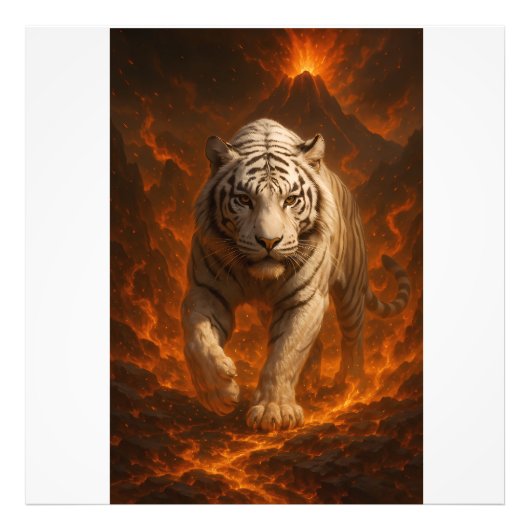  Volcanic White Tiger Premium Wall Art – Fine Art  Fotodruck (Vorne)