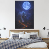 Volcanic White Tiger Premium Wall Art – Fine Art Leinwanddruck (Insitu (Schlafzimmer))