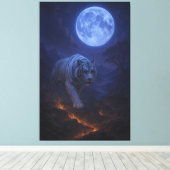 Volcanic White Tiger Premium Wall Art – Fine Art Leinwanddruck (Insitu (Holzboden))