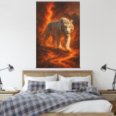  Volcanic White Tiger Premium Wall Art – Fine Art  Leinwanddruck (Insitu (Schlafzimmer))