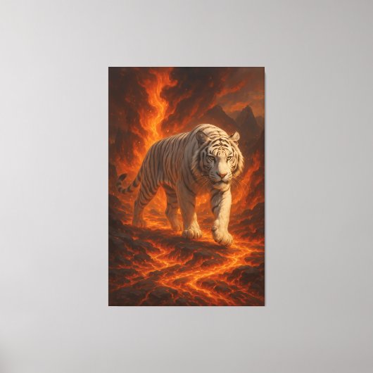  Volcanic White Tiger Premium Wall Art – Fine Art  Leinwanddruck (Vorderseite)