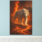  Volcanic White Tiger Premium Wall Art – Fine Art  Leinwanddruck (Insitu (Holzboden))