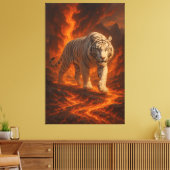  Volcanic White Tiger Premium Wall Art – Fine Art  Leinwanddruck (Insitu (Wohnzimmer))