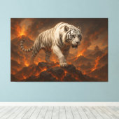  Volcanic White Tiger Premium Wall Art – Fine Art Leinwanddruck (Insitu (Holzboden))
