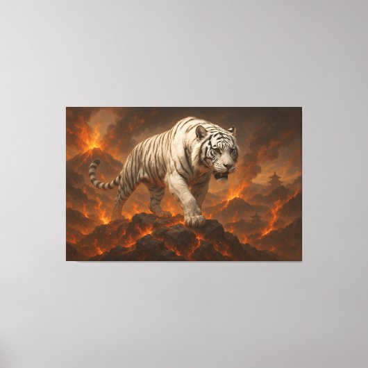  Volcanic White Tiger Premium Wall Art – Fine Art Leinwanddruck (Vorderseite)