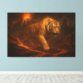Volcanic White Tiger Premium Wall Art – Fine Art Leinwanddruck (Insitu (Holzboden))
