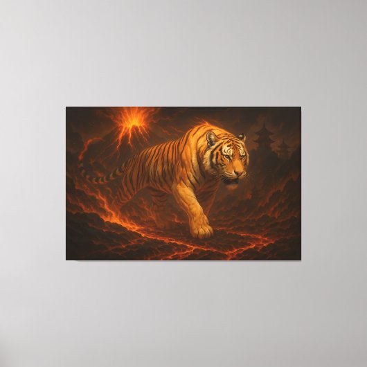 Volcanic White Tiger Premium Wall Art – Fine Art Leinwanddruck (Vorderseite)