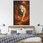  Volcanic White Tiger Premium Wall Art – Fine Art  Leinwanddruck (Insitu (Schlafzimmer))
