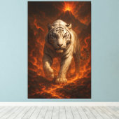  Volcanic White Tiger Premium Wall Art – Fine Art  Leinwanddruck (Insitu (Holzboden))