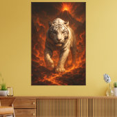  Volcanic White Tiger Premium Wall Art – Fine Art  Leinwanddruck (Insitu (Wohnzimmer))