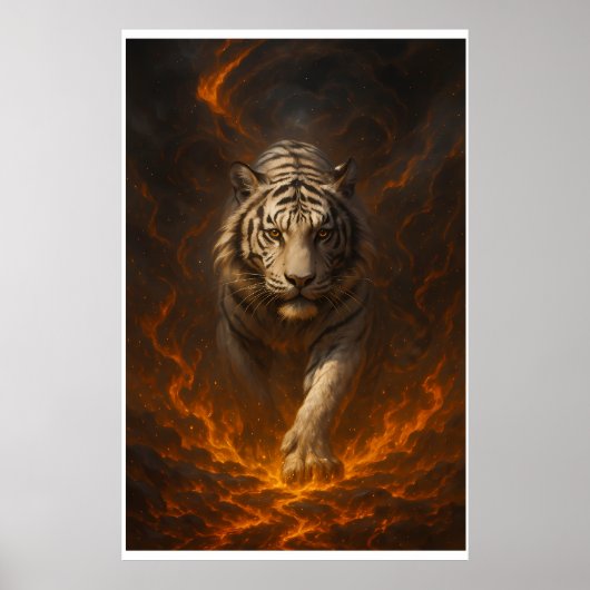 Volcanic White Tiger Premium Wall Art – Fine Art  Poster (Vorne)