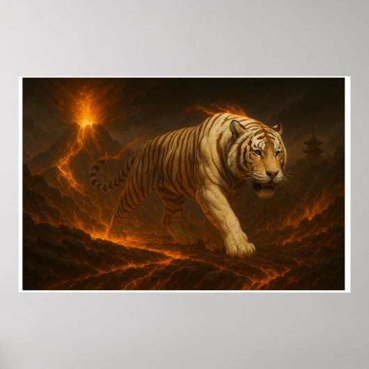 Volcanic White Tiger Premium Wall Art – Fine Art  Poster (Vorne)