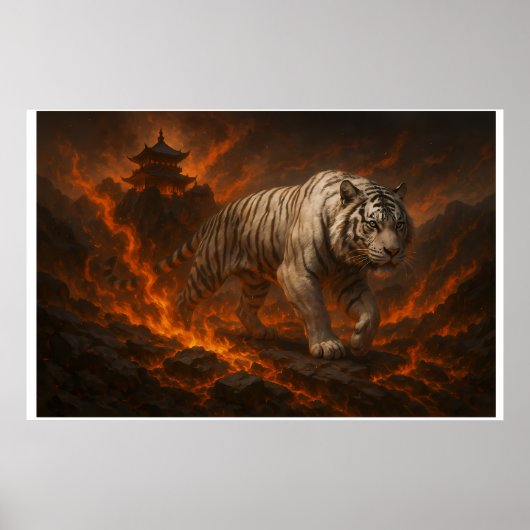 Volcanic White Tiger Premium Wall Art – Fine Art Poster (Vorne)