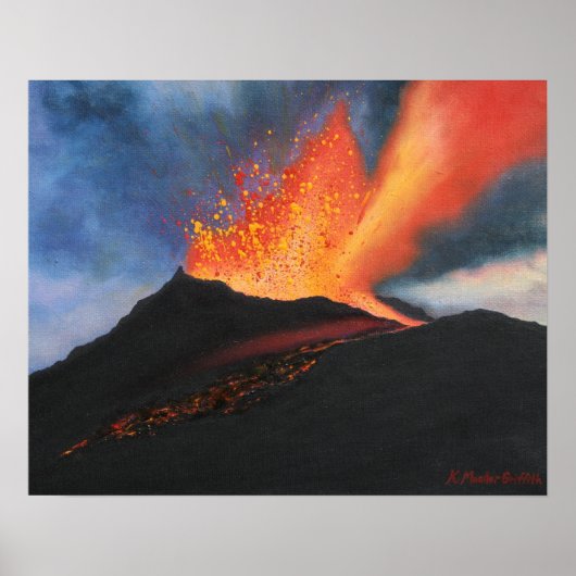Volcano Art Print Poster (Vorne)
