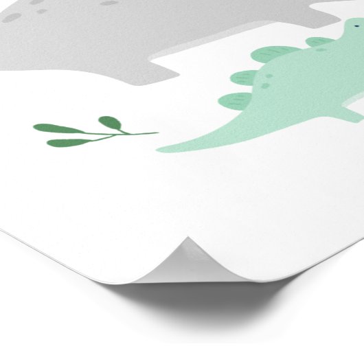 Volcano Dinosaur Boy Birthday Poster (Ecke)