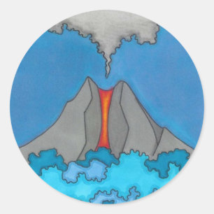 Volcano Expressionist Original Art Custom Sticker