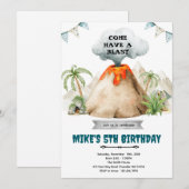 Volcano theme party Invitation Einladung (Vorne/Hinten)
