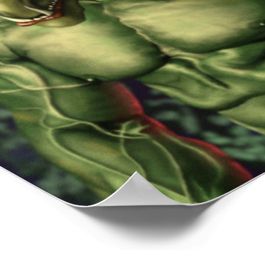 Volcano Troll Vacation Fantasy Mauer Kunstdruckere Poster (Ecke)