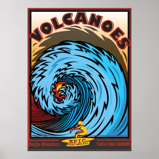 VOLCANOES BAJA MEXICO SURFBREAK SURFEN POSTER (Vorne)