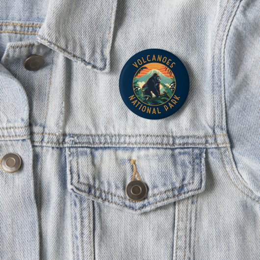 Volcanos Nationalpark Ruanda Retro Not leidend Button (Beispiel)