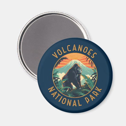 Volcanos Nationalpark Ruanda Retro Not leidend Magnet (Vorderseite/Rückseite)