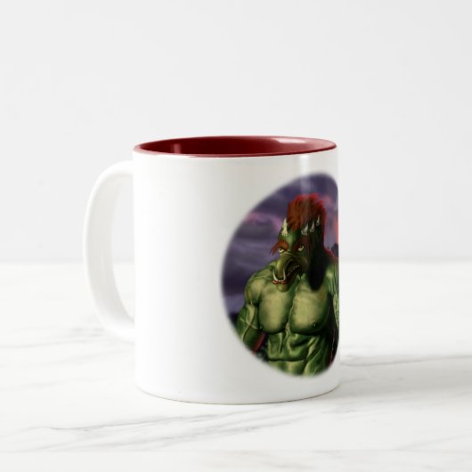 Volcantroll Urlaub Portrait Fantasy Tasse (Vorderseite Links)