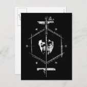 Voldemort Harry Potter Gesicht aus Grafik Postkarte (Vorne/Hinten)