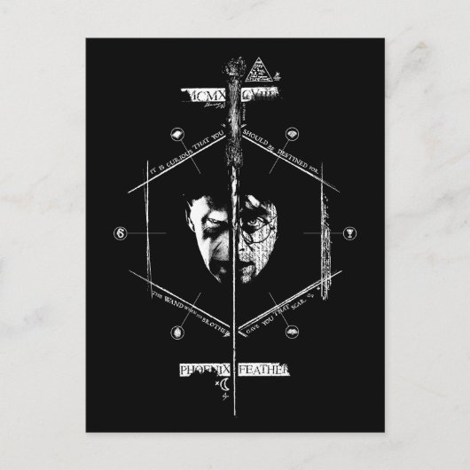 Voldemort Harry Potter Gesicht aus Grafik Postkarte (Vorderseite)