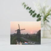 Volendam Sunset Windmill Holland Postcard Postkarte (Stehend Vorderseite)