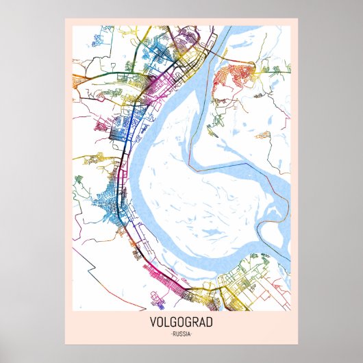 Volgograd Russia City Map Poster (Vorne)