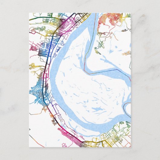 Volgograd Russia City Map Postkarte (Vorderseite)