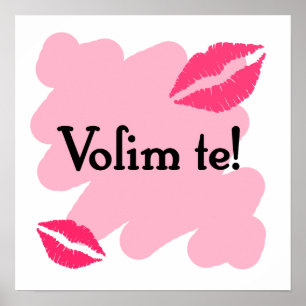 Volim te - Kroatisch I Liebe Sie Poster
