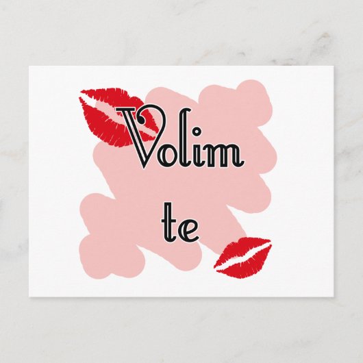 Volim te - Serbisch - I Liebe Sie Postkarte (Vorderseite)