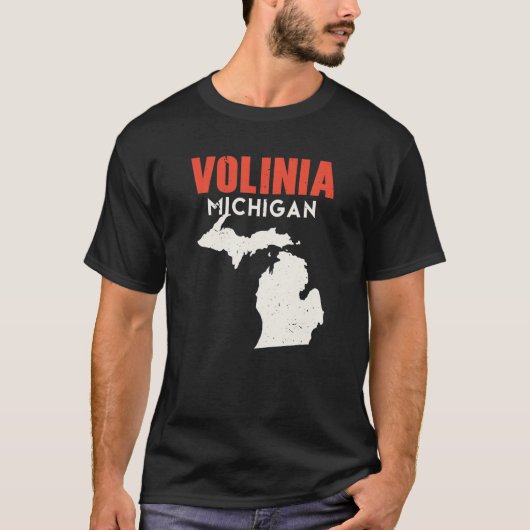 Volinia Michigan USA State America Travel Michigan T-Shirt (Vorderseite)