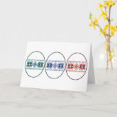 Volk-Entwurfs-Ostereier Karte (Gelbe Blume)