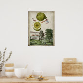 Volkamer Citrus Lemon Italienische Landschaft Poster (Küche)