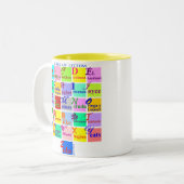VÖLKER DER BUCHSTABEN ZWEIFARBIGE TASSE (Vorderseite Links)