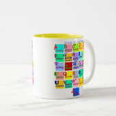 VÖLKER DER BUCHSTABEN ZWEIFARBIGE TASSE (VorderseiteRechts)