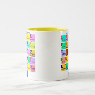 VÖLKER DER BUCHSTABEN ZWEIFARBIGE TASSE