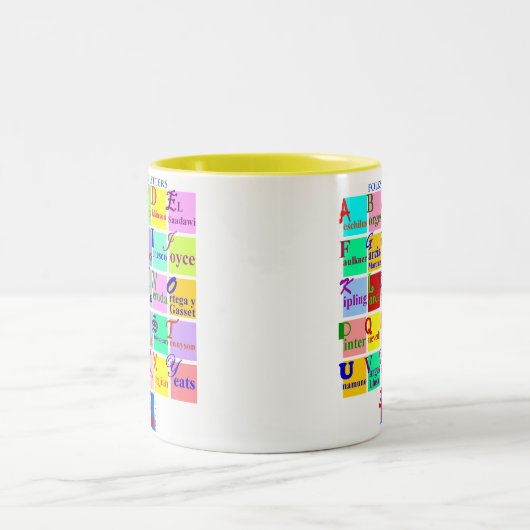 VÖLKER DER BUCHSTABEN ZWEIFARBIGE TASSE (Mittel)