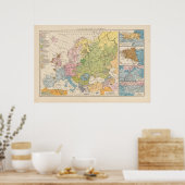 Volkerkar te von Europa, Karte Europas Poster (Küche)