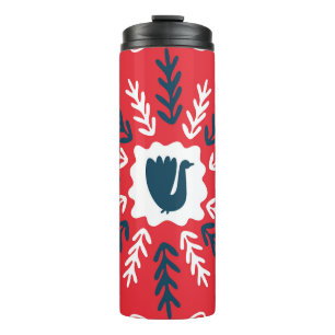 Volks-Kritzelkunst-Weihnachtskachel Thermosbecher
