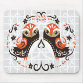 Volks Kunst Zwillings-Eulen-Raster-Mauspad Mousepad (Vorne)