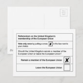 Volksabstimmung bleibt in der EU Postkarte (Vorne/Hinten)