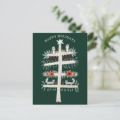 Volksbaum des Lebens Weihnachtsfeiertag CUSTOM Postkarte (Stehend Vorderseite)