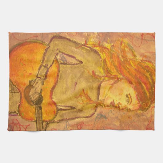 Volksfelsen-Mädchen Geschirrtuch (Horizontal)