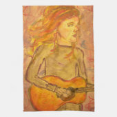 Volksfelsen-Mädchen Geschirrtuch (Vertikal)