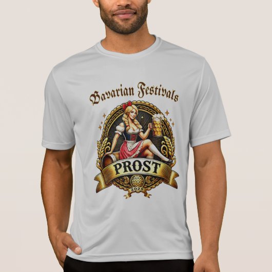 Volksfest Bayern mit blondem Dirndl Bier 2025 T-Shirt (Vorderseite)