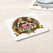 Volksfest - Prost - Kirchweih Dirndl 2025 Rechteckiger Pappuntersetzer (angewinkelt)